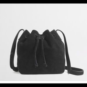 J.Crew Factory Black Suede Bucket Bag